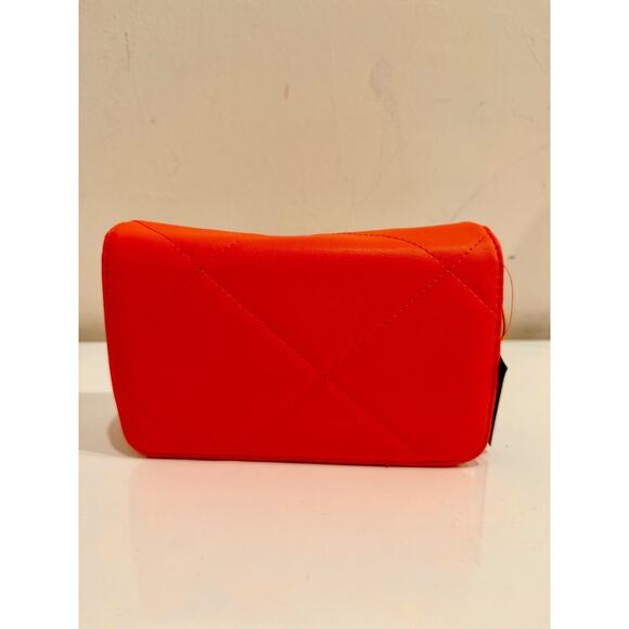 NWT Bebe Faux Leather Gio Flap Crossbody Handbag Salmon Size Small - Picture 3 of 10